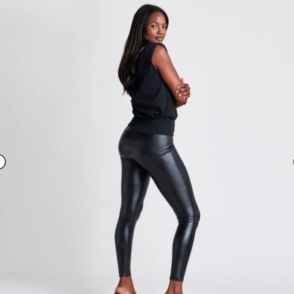 ASSETS by SPANX Women's All Over Faux Leather Leggings - Picture 3 of 7